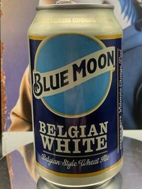 Vintage Beer Can Blue Moon Belgian White Wheat Ale Tab Empty
